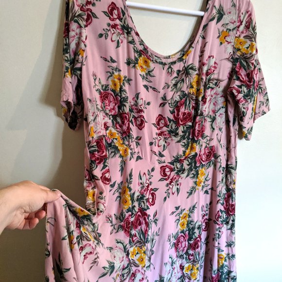 Flowered Vintage Nineties Rayon Dress - Picture 2 of 5